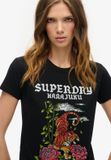 Superdry - Tattoo Rhinestone getailleerd T-shirt - Dames - T-shirts
