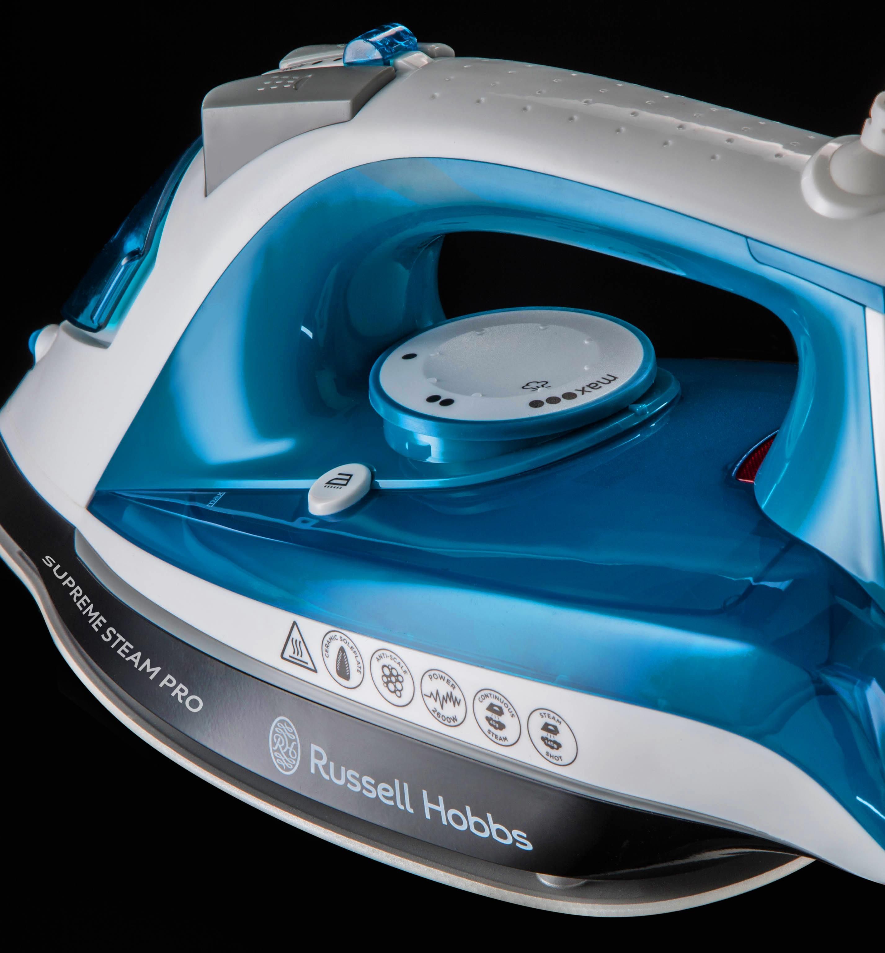 Russell Hobbs Supreme Steam Pro Stoomstrijkijzer - 2600W - Keramische zoolplaat - Blauw/Wit