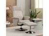HOMCOM Fauteuil relax inclinable 135° pivotant 360° avec repose-pieds revêtement tissu beige