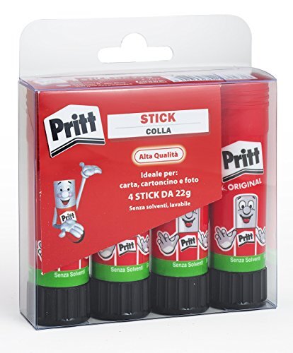 Pritt Pritt Lijmstift, 4 x 22 g, lijm voor kinderen, veilig en betrouwbaar, voor werken en doe-het-zelvers, met sterke grip voor gebruik op school en op kantoor, 4 sticks van 22 g