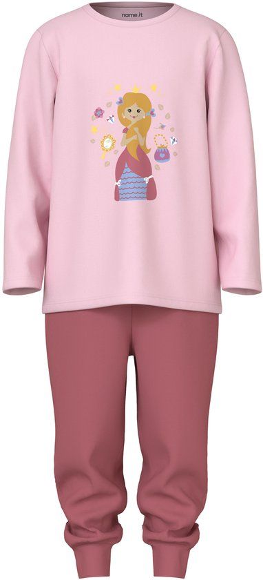 NAME IT NMFNIGHTSET PRINCESS NOOS Pyjamas Meisjes Parfait Pink Katoen/Elastaan Maat 110/116
