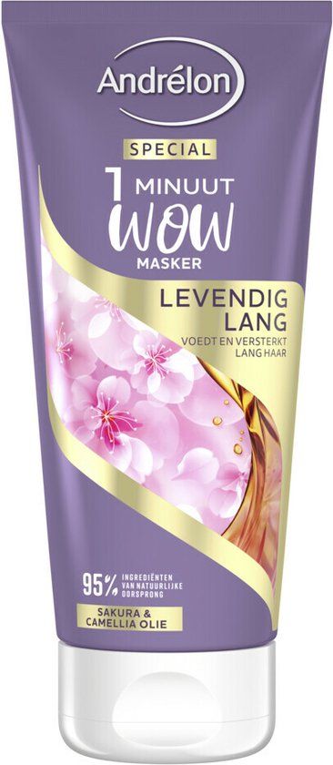 Andrelon 1 Minuut Wow Masker Levendig Lang 180 ml