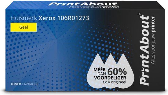 PrintAbout Huismerk Toner 106R01273 Geel | Compatible with Xerox Phaser 6110, 6110 MFP | 1250 Pages