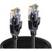 Elfcam - Câble Réseau Ethernet RJ45 Cat 7 Blindé SFTP - 1m (Rond Noir)
