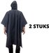 ESTARK Regenponcho TWEE Stuks - Herbruikbare poncho Zwart - Fietsponcho voor Dames en Heren - Regenjas - Hoge Kwaliteit - Poncho Herbruikbaar - Duurzaam - Poncho Zwart 2