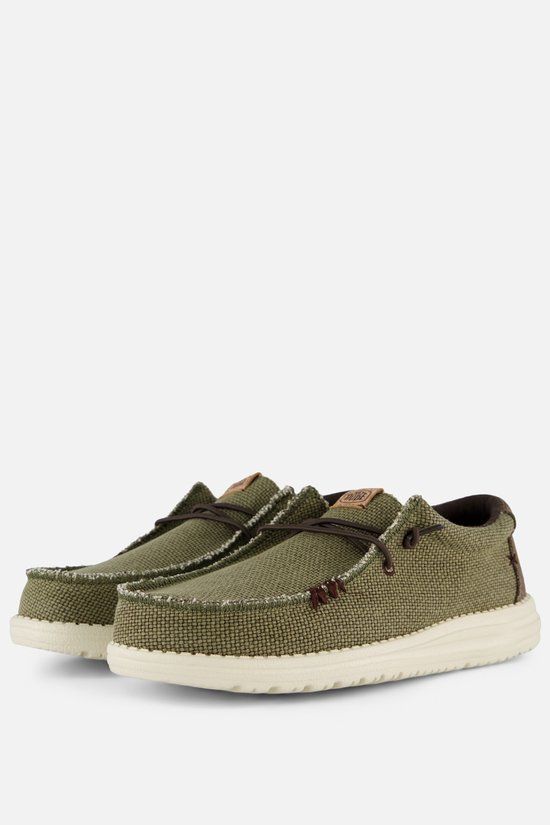 HEYDUDE Wally Braided instappers groen - Maat 45