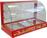 KuKoo Vitrine chauffante en verre - rouge - 90 cm - 3 bacs Inox