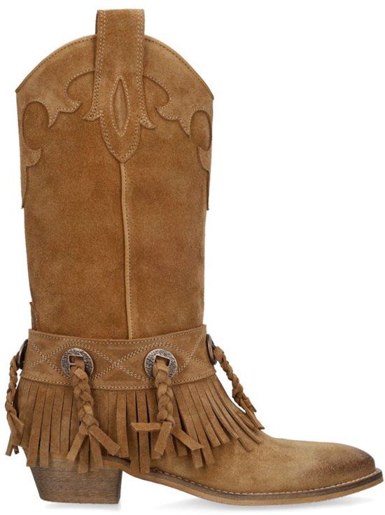 Sacha Dames Beige suède cowboylaarzen Maat 37