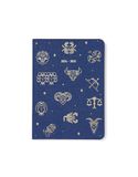 Letts of London Zodiac A6 academische 2024/2025 week om dagboek te bekijken - middernacht blauw