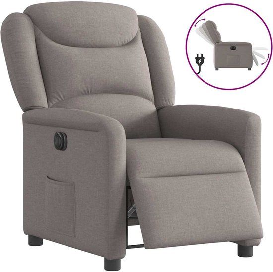 VidaXL Fauteuil verstelbaar elektrisch stof taupe