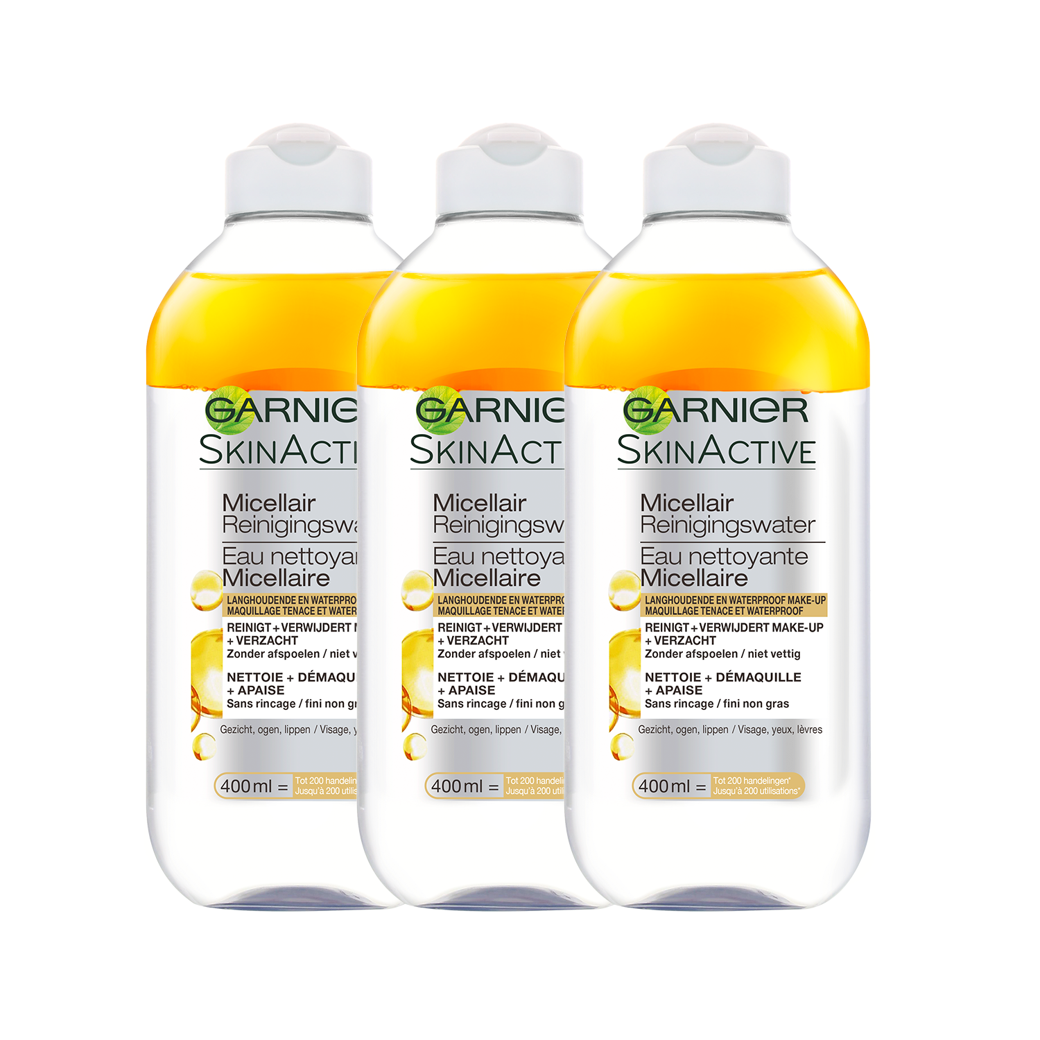 Garnier Skinactive Micellair Reinigingswater - 3 x 400ml - Voordeelverpakking