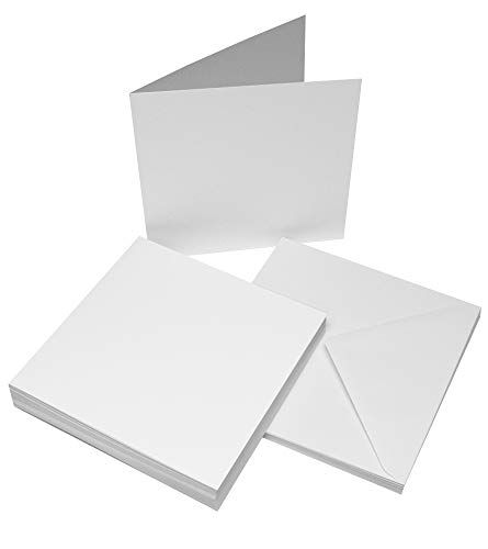 Craft UK 8x8 Inch Scalloped Card and Envelope Pack of 25 - White