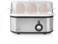 Nedis Eierkoker - 3 Eieren - Aluminium/Zwart/Transparant