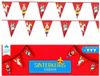 MAM Bol Sinterklaas Piet Vlaggetjes - 6 Meter - Rood - 15x