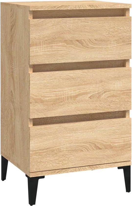 vidaXL Nachtkastje - 40x35x70 cm - Bewerkt Hout - Sonoma Eikenkleurig