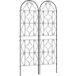 Support pour plantes grimpantes avec motif - Lot de 2 treillis de jardin pour vigne, fleurs, légumes, métal, 50 x 180 cm, noir