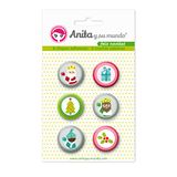 Anita & Zijn Welt Collection Frohe kerststickers voor scrapbooking, andere, veelkleurig, 25 mm diameter