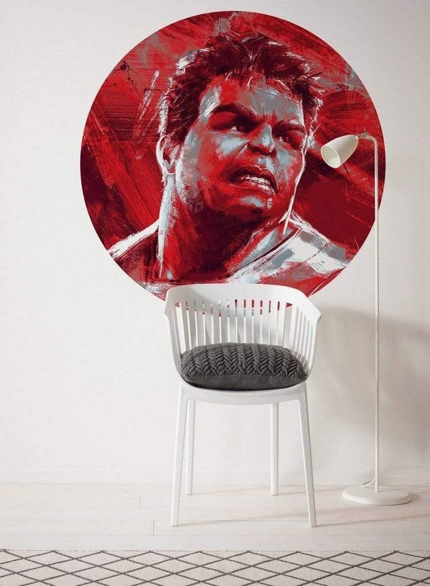 KOMAR Avengers Painting Hulk Zelfklevend Fotobehang 125x125cm rond