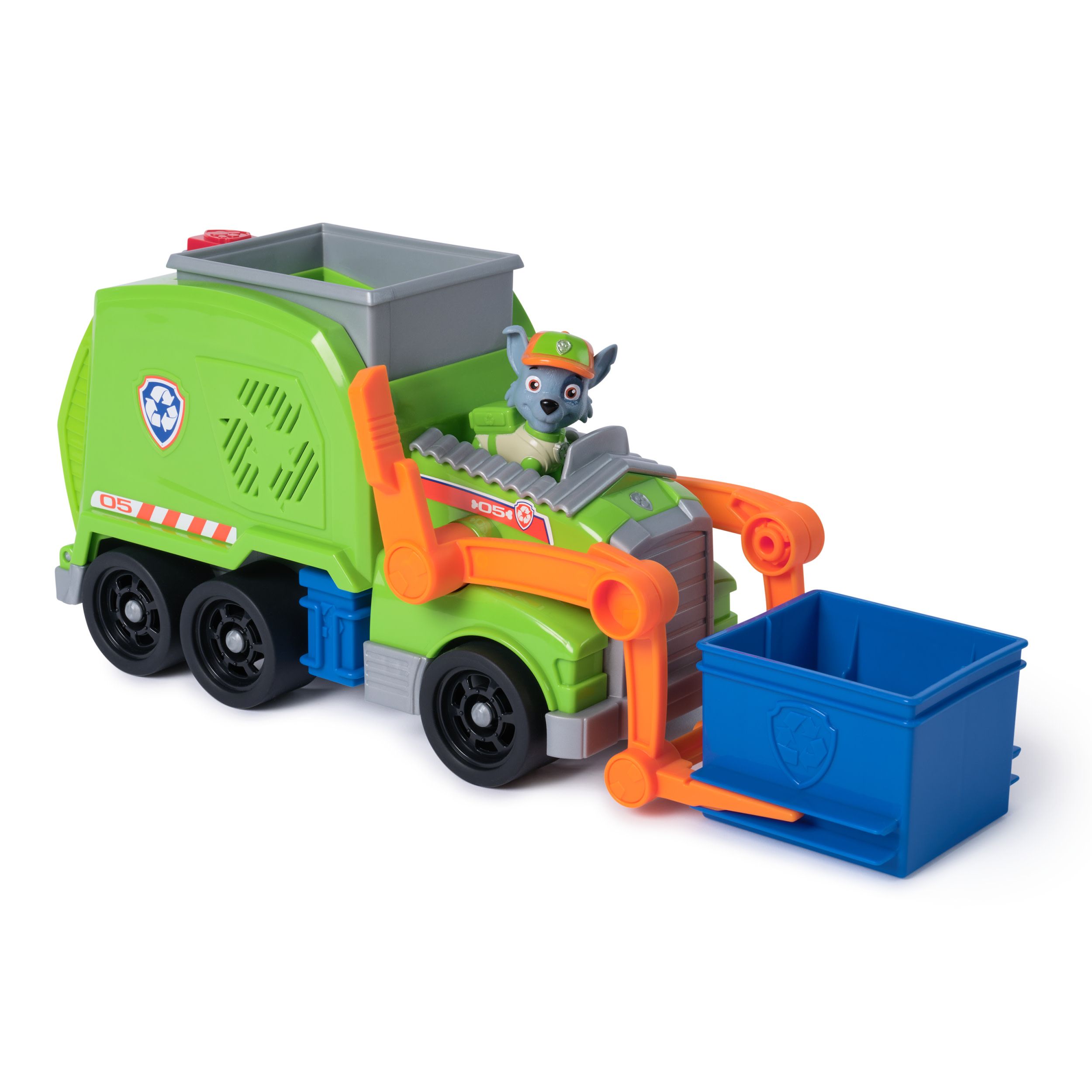 Spin Master PAW Patrol Rocky's Recycle Vrachtwagen met Rocky speelfiguur, recyclebak en minivoertuig