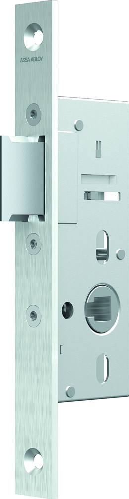 ASSA ABLOY N1502 Loopslot | DM25mm | krukgat 8mm | voorplaat RVS 20x185mm rechthoekig | zamac vernikkelde dagschoot | DR 1+3/2+4 - 10049538