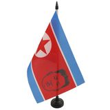 AZ FLAG Tafelvlag Noord-Korea met Kim Jong-un 21x14 cm Plastic Voet