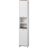 LIVARNO® Boston Armoire de salle de bain, 34,2 x 186,2 x 28 cm, Blanc/Effet chêne