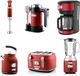 Westinghouse Retro 6-delige Set – Handmixer + Staafmixer + Blender 1,5L + Waterkoker 1,7L + Broodrooster 4 Sneden + Filter Koffiezetapparaat – Rood