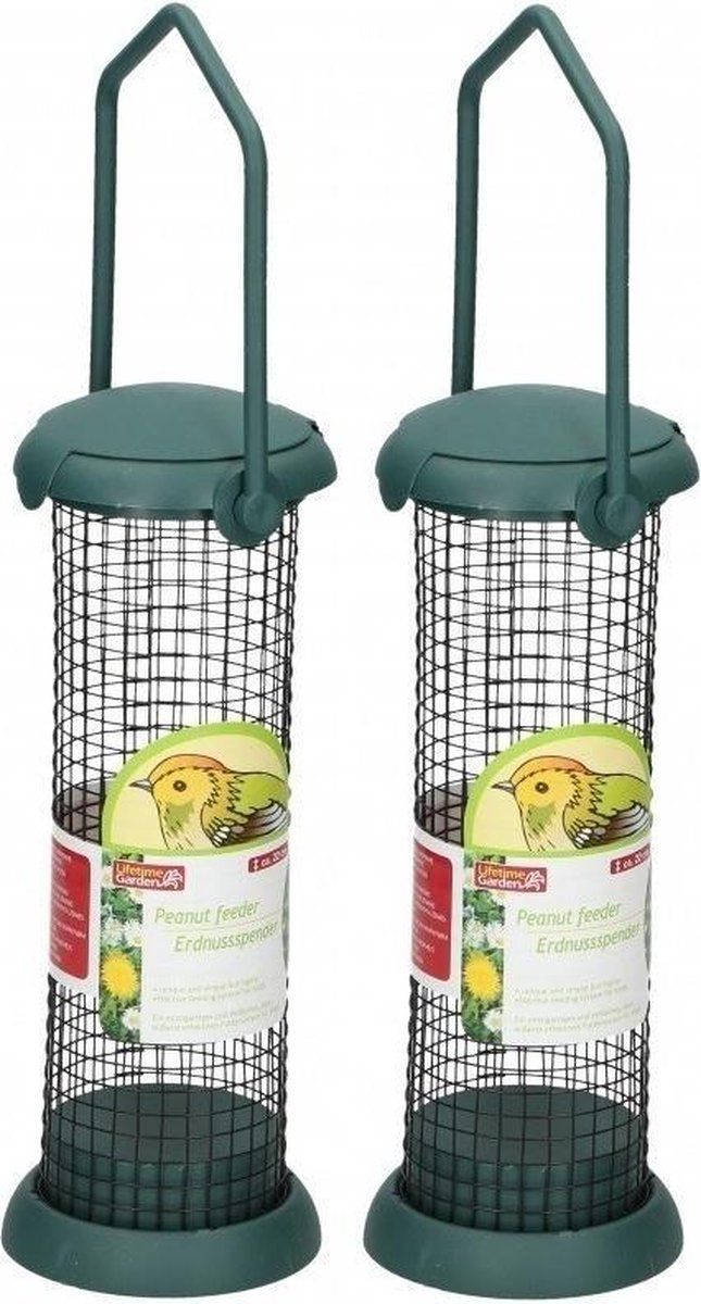 Lifetime 2x Buiten vogelvoer pinda silo 22 cm