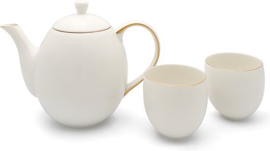 Bredemeijer Canterbury Theeset - Porselein - Wit - 1.2 Liter - 3-Delig