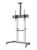 Manhattan Trolley voor TV's en monitoren, 37"-100", VESA 200x200-1000x600 mm, 80 kg, 1200-1600 mm hoogte, zwart