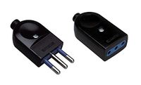 Poly Pool PP0442.1Q stekker & bus 10A 2P + T standaard Italiaans klein mobiel Made in Italy zwart