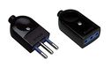 Poly Pool PP0442.1Q stekker & bus 10A 2P + T standaard Italiaans klein mobiel Made in Italy zwart