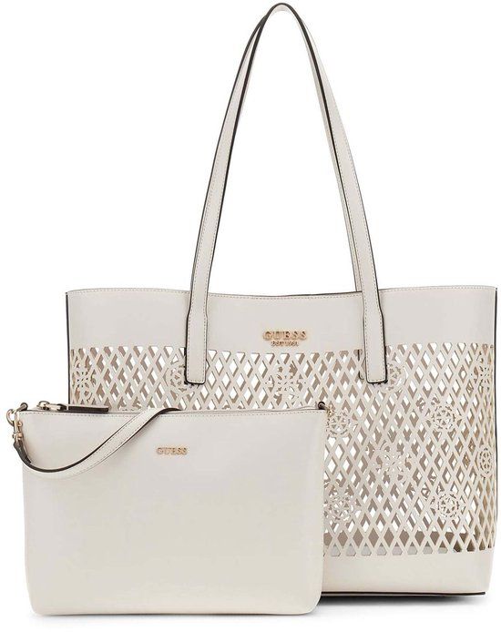 GUESS shopper Letty 2 in 1 Tote Cream White crème