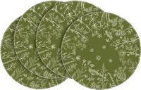 Sans marque Sets de 4 sets de table ronds antiques avec herbes et fleurs sauvages sur le thème du printemps, 35,5 cm
