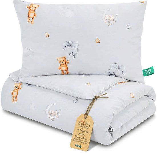 Kinderdekbed ASE Spolka Akcyjna Kinder dekbed zonder hoes 60x100 cm - Katoenen baby deken en kussen set