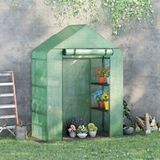 Serre de balcon 3 étagères, petite serre de jardin en toile PE renforcée 140 g/m², 141 x 72 x 191 cm, vert