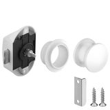 cyclingcolors Slot met push-lock-knop, duwas, 25 mm, rozet, ideaal voor boten, caravans, camper, bestelwagen, sluiting zonder sleutel, wit