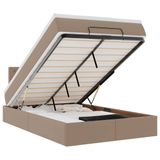 VidaXL Bed poef met matrassen en LED's 120x190cm kunstleer