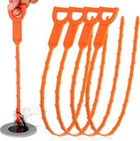 Merkloos / Sans marque Gardiloni B.V. Ontstopper - Flexibele grijper - Gootsteengrijper - 4 stuks