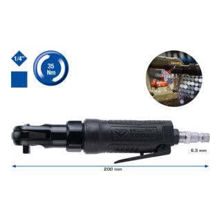 Brilliant Tools 1/4" Air Ratchet - 35 Nm