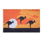 AZ FLAG Australian Kangaroo Silhouette Flag 90x60 cm 2 Rings