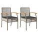 VidaXL Tuinstoelen 2 stuks met kussens, polyrattan en acaciahout, grijs