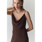 Mango Midi Zomerjurk Met Open Rug - Bruin