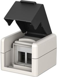Goobay Aufputz-Gehäuse für den Außenbereich IP44, 2x Keystone-Anschlüsse