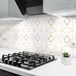 Ambiance Sticker Zelfklevende tegelmuurstickers voor keuken en badkamer - 24 cementtegelstickers in marmer- en goudtinten - 24 stickers van 10x10 cm