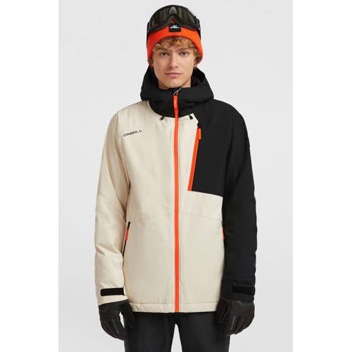 O'Neill ski-jas FWC'Cruz Block ecru/zwart/oranje