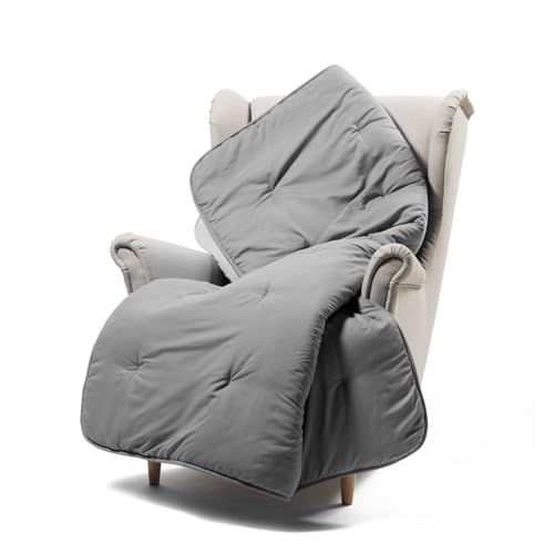 CALEFFI Scaldotto Sprei voor bank en bed, 130 x 170 cm, zachte microvezel, warm, behaaglijk, gewatteerd, handgemaakt en wasbaar