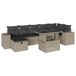 vidaXL Loungeset 8-delig met Kussens, Poly Rattan, Lichtgrijs