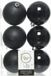 Decoris Kaemingk B.V. Kerstballen - Plastic Glans - Mat - Dia 8 cm - Zwart