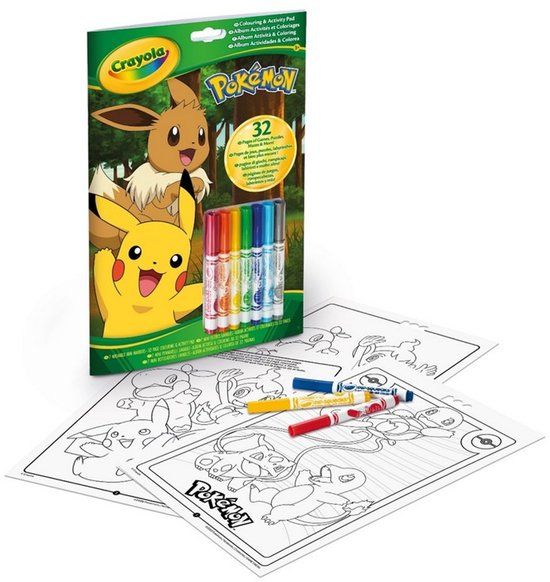 Crayola - Pokémon Kleur En Activiteiten Boek met 7 Stiften